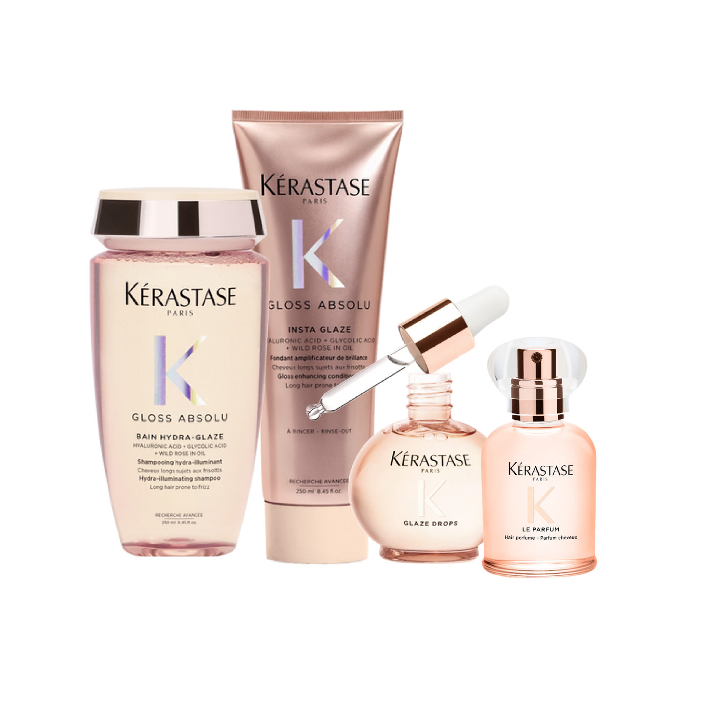 KÉRASTASE GLOSS ABSOLU FINE TO MEDIUM HAIR TYPES GLOSS ESSENTIALS AND FRAGRANCE RITUAL CARE KIT