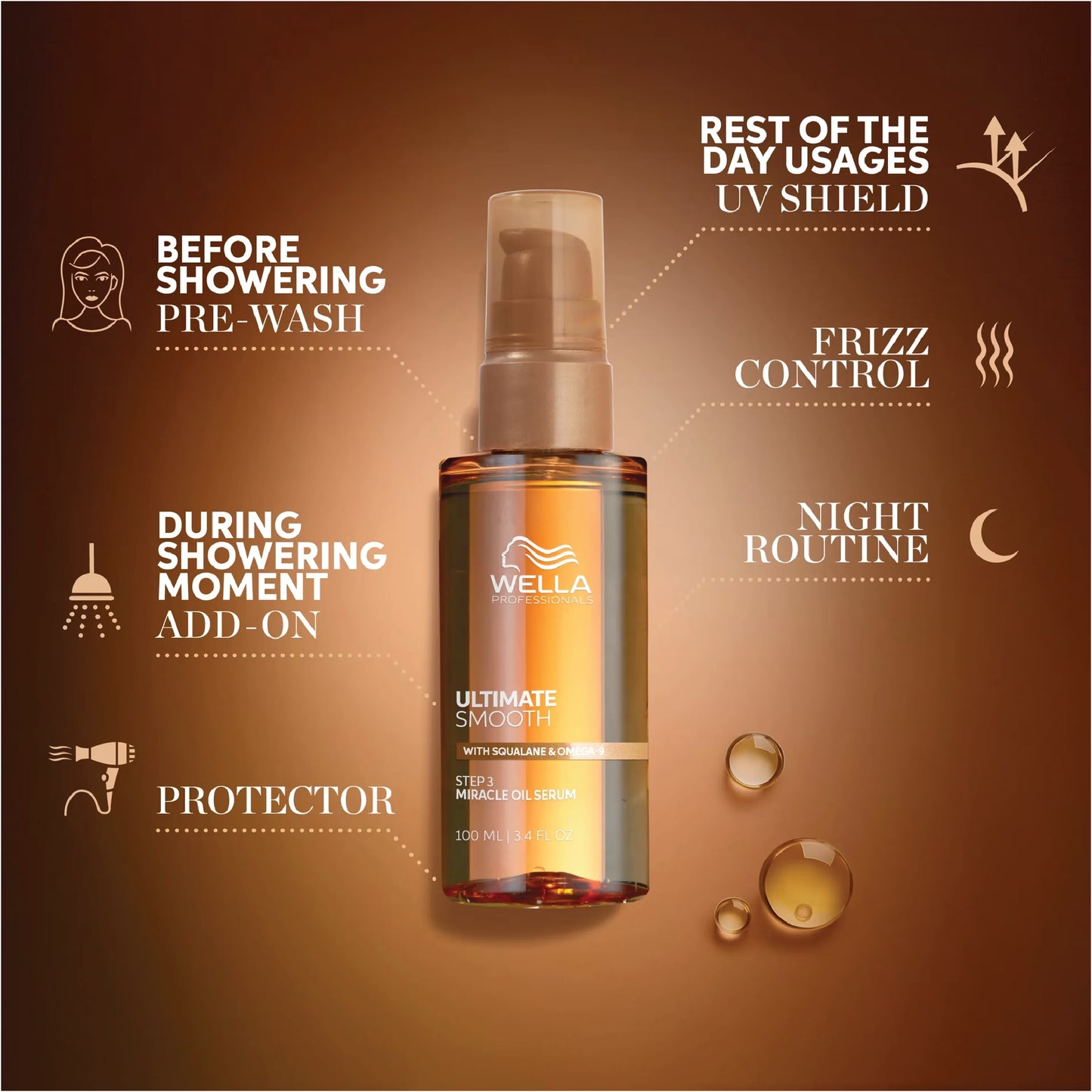 WELLA ULTIMATE SMOOTH MIRACLE OIL SERUM 100ML