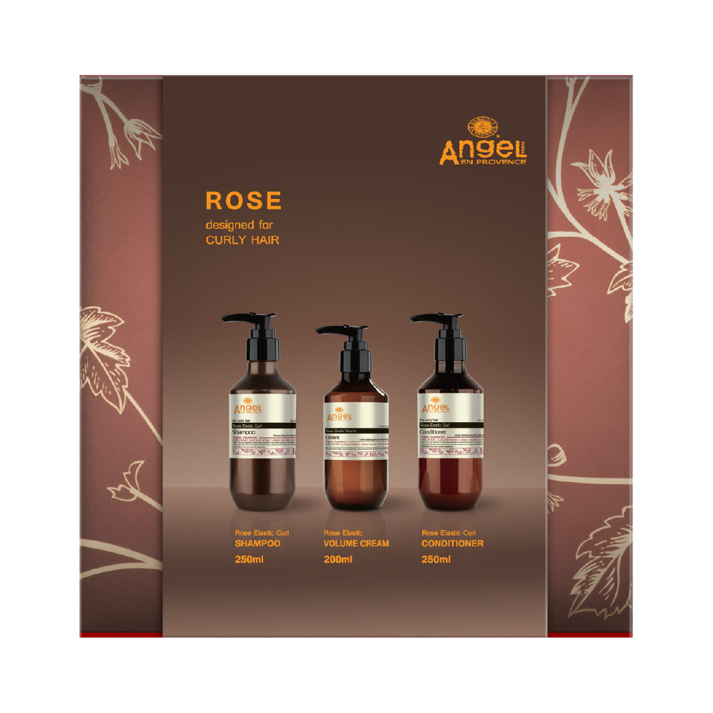 ANGEL EN PROVENCE ROSE ELASTIC CURL TRIO GIFT SET