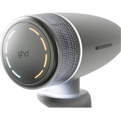 GHD hair dryer on a white background